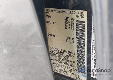 2017 Nissan Altima 2.5 Sv from USA, damaged, VIN 1N4AL3AP0HC131759